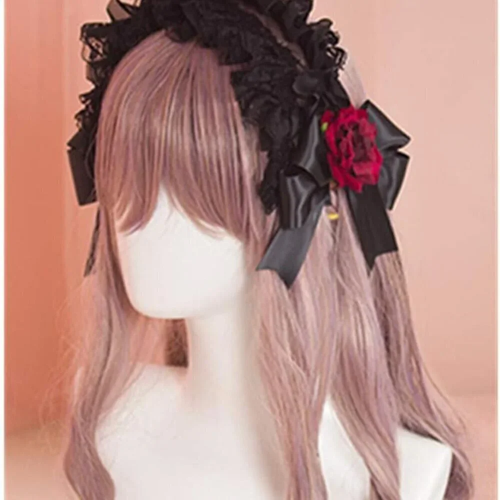 Lace Headband Womens Cosplay Costume Accessory Vintage Rose Flower - Picture 4 of 4
